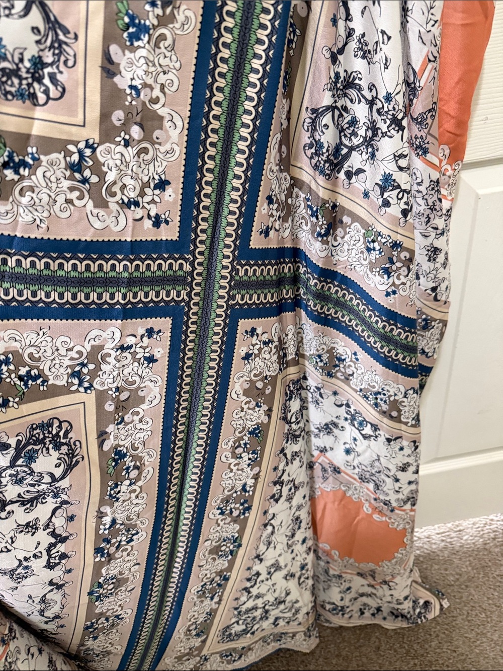 Fashion Nova 3X  Blue, Green and Cream Floral Bohemian style dress. - Picture 4 of 10